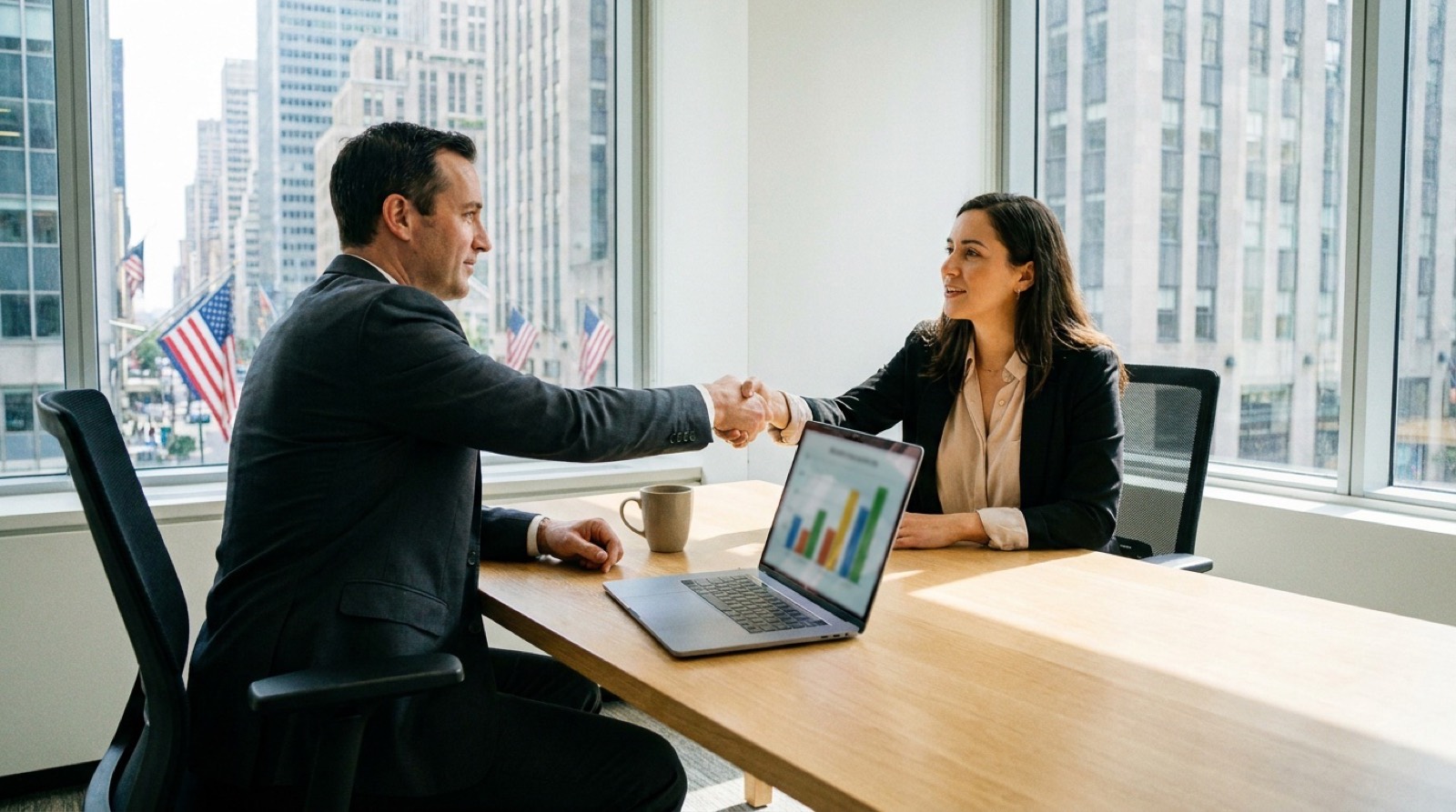 Two business owners closing a deal